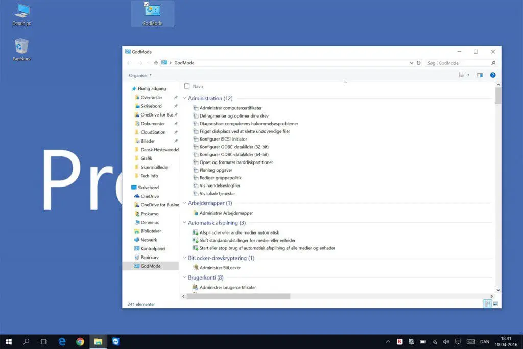 Alle indstillinger samlet ét sted