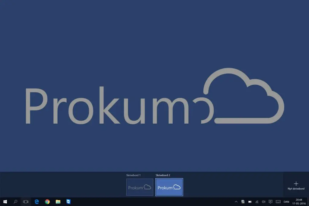 Du har nu to virtuelle desktops i Windows 10.